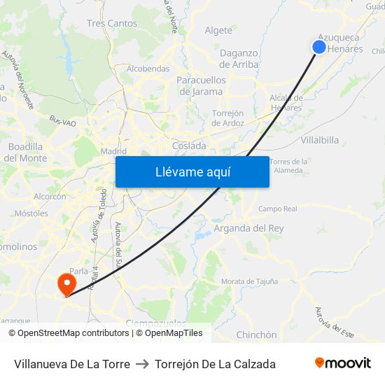 Villanueva De La Torre to Torrejón De La Calzada map