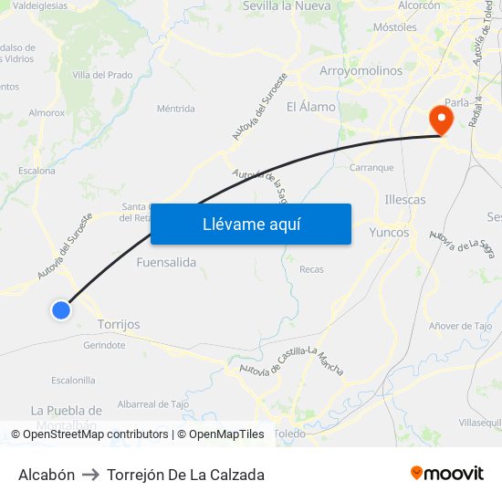Alcabón to Torrejón De La Calzada map