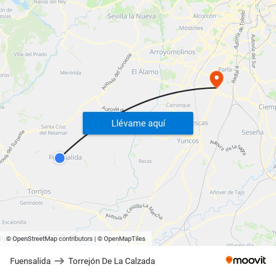 Fuensalida to Torrejón De La Calzada map