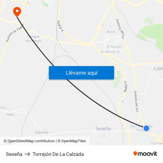 Seseña to Torrejón De La Calzada map