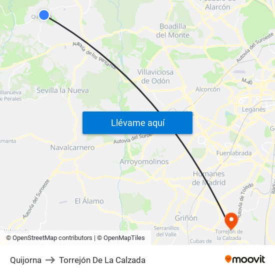 Quijorna to Torrejón De La Calzada map