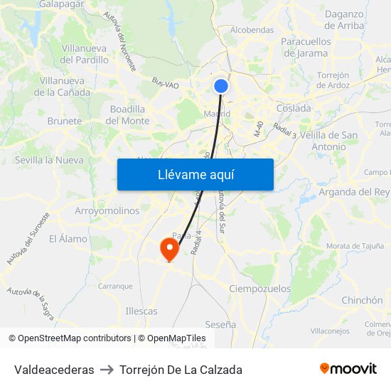 Valdeacederas to Torrejón De La Calzada map