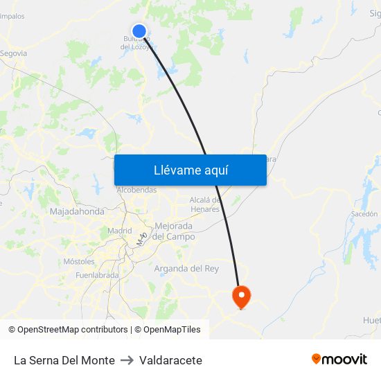 La Serna Del Monte to Valdaracete map