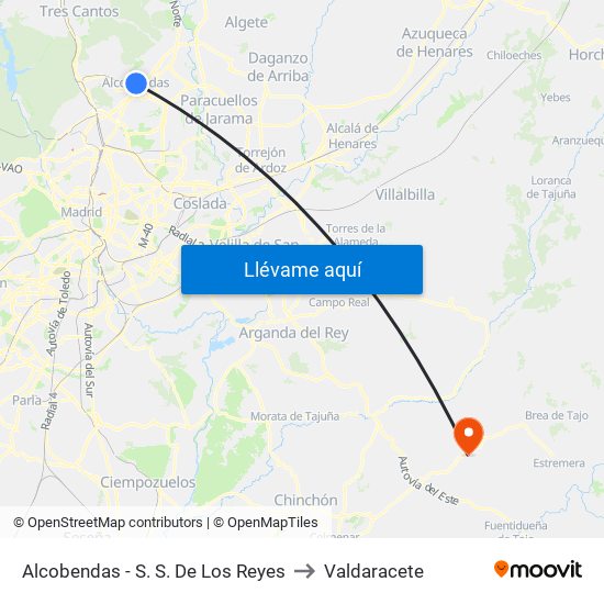 Alcobendas - S. S. De Los Reyes to Valdaracete map