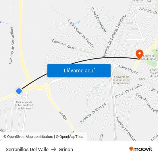 Serranillos Del Valle to Griñón map