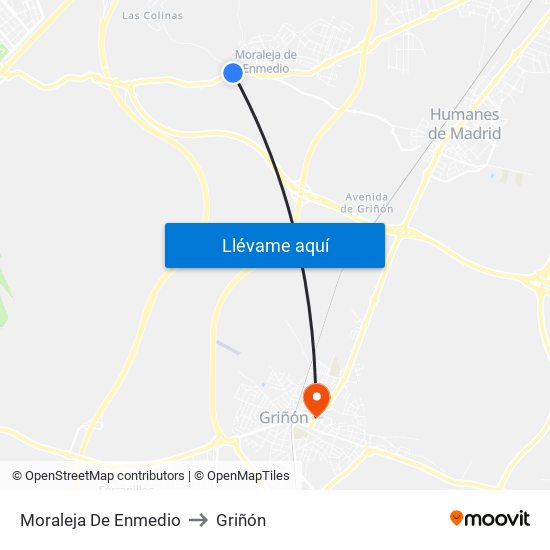 Moraleja De Enmedio to Griñón map