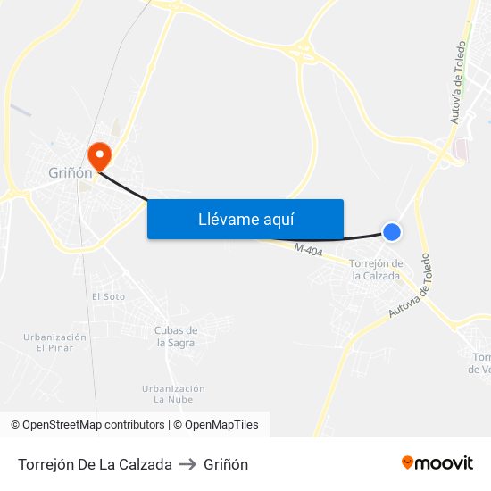 Torrejón De La Calzada to Griñón map