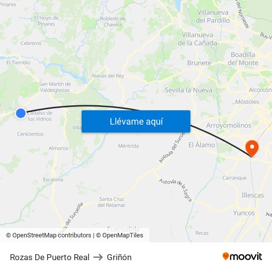 Rozas De Puerto Real to Griñón map