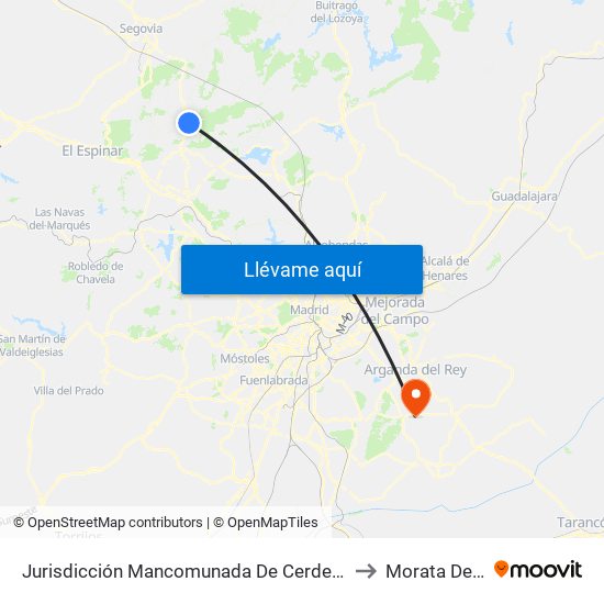 Jurisdicción Mancomunada De Cerdedilla Y Navacerrada to Morata De Tajuña map