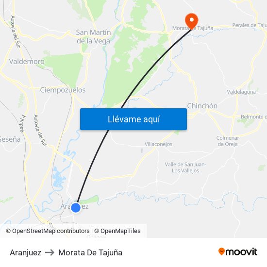 Aranjuez to Morata De Tajuña map