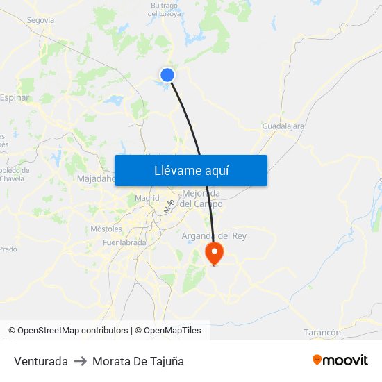 Venturada to Morata De Tajuña map