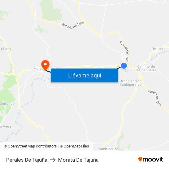 Perales De Tajuña to Morata De Tajuña map