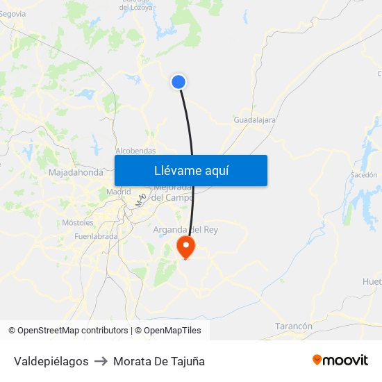 Valdepiélagos to Morata De Tajuña map