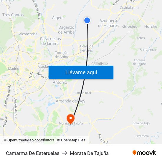 Camarma De Esteruelas to Morata De Tajuña map