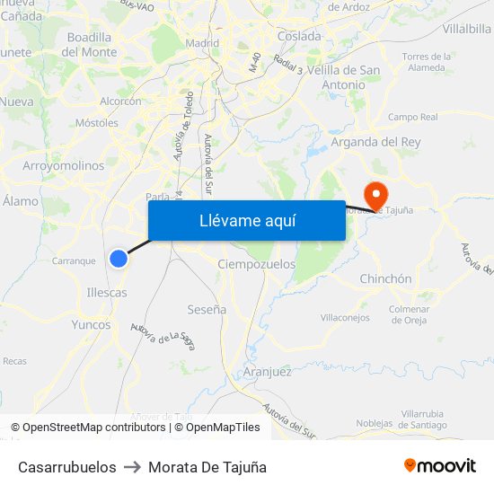 Casarrubuelos to Morata De Tajuña map