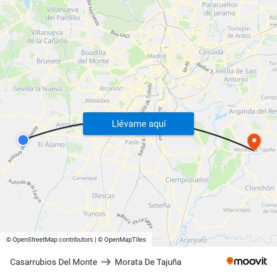 Casarrubios Del Monte to Morata De Tajuña map