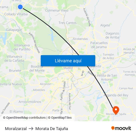 Moralzarzal to Morata De Tajuña map