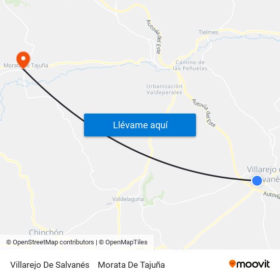 Villarejo De Salvanés to Morata De Tajuña map