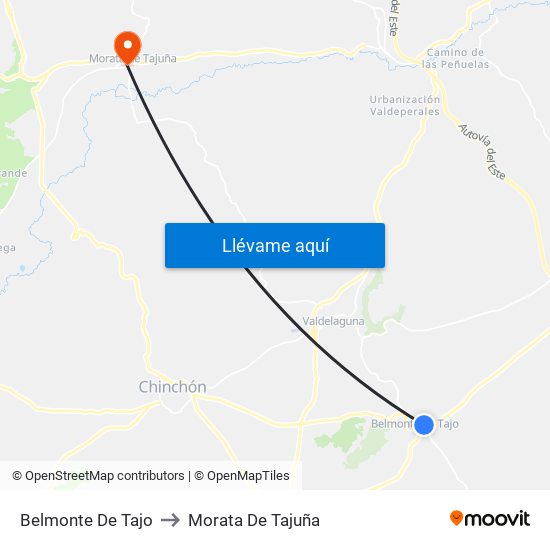 Belmonte De Tajo to Morata De Tajuña map