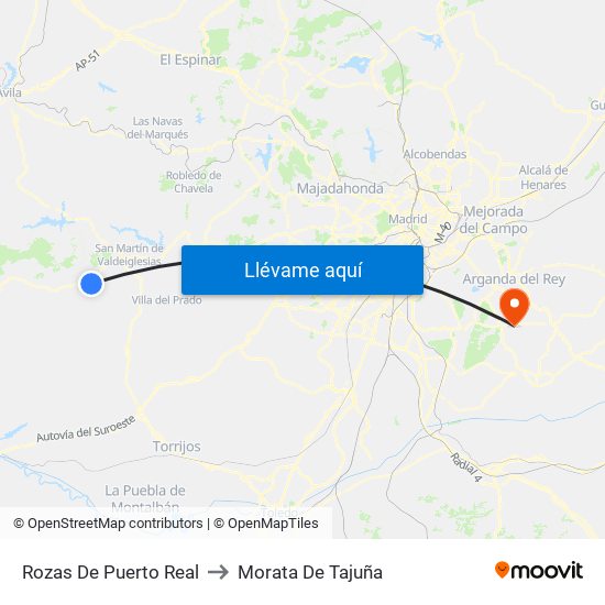 Rozas De Puerto Real to Morata De Tajuña map