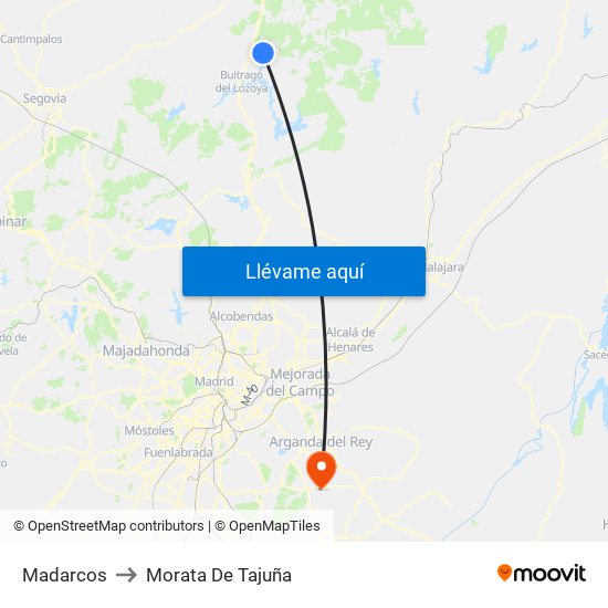 Madarcos to Morata De Tajuña map