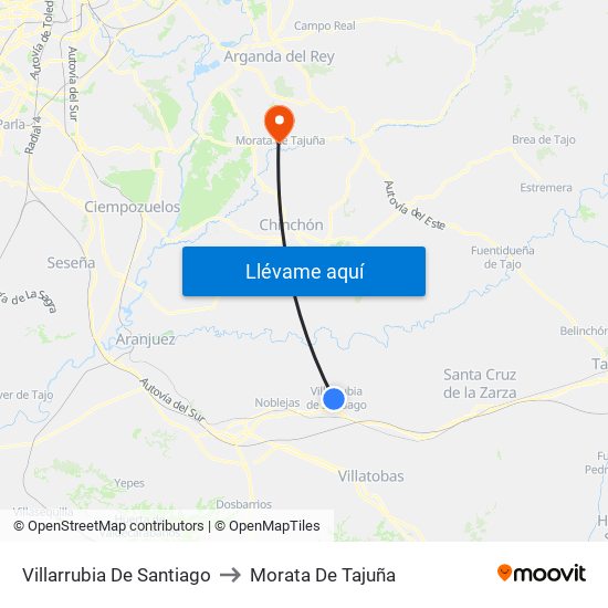 Villarrubia De Santiago to Morata De Tajuña map