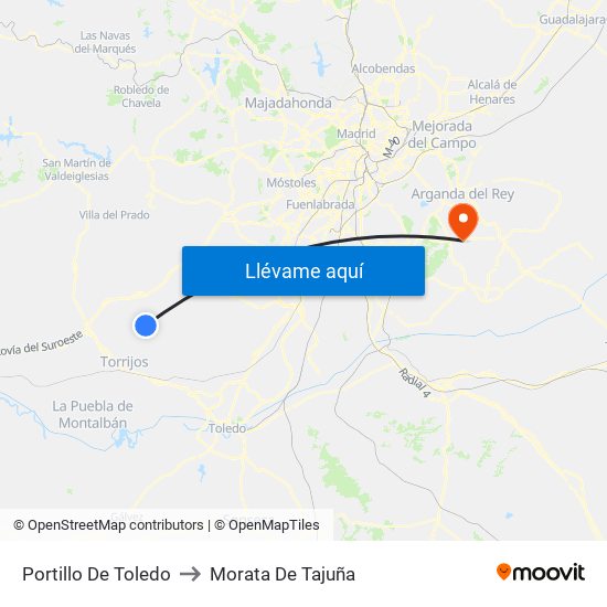 Portillo De Toledo to Morata De Tajuña map