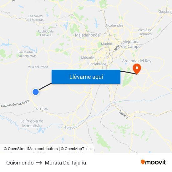 Quismondo to Morata De Tajuña map