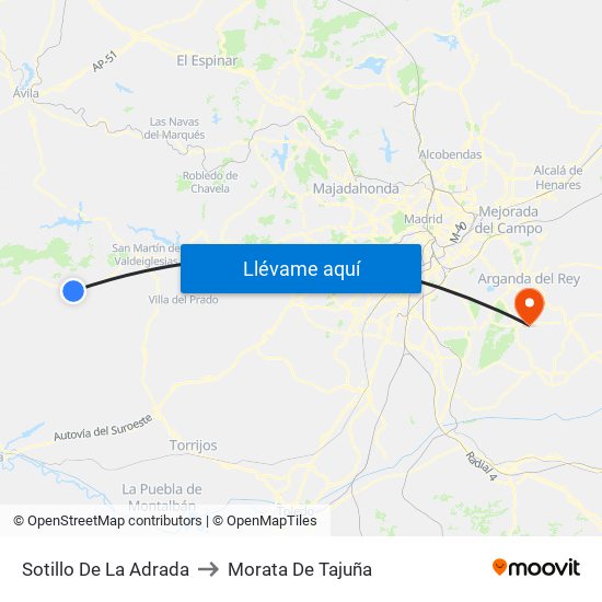 Sotillo De La Adrada to Morata De Tajuña map