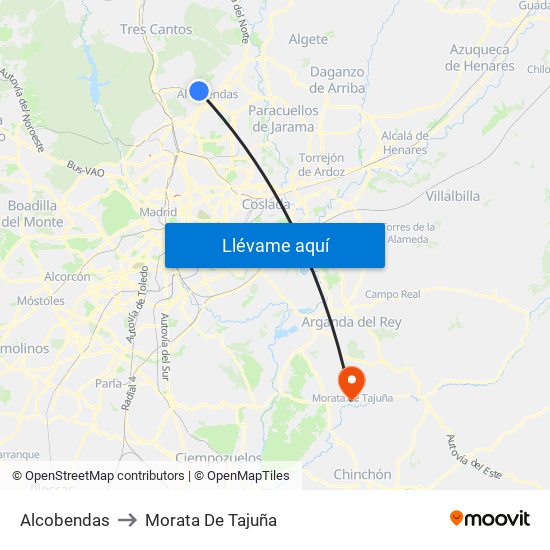 Alcobendas to Morata De Tajuña map