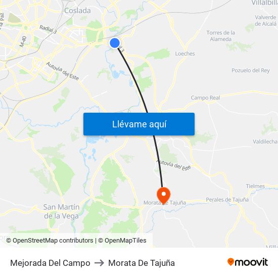 Mejorada Del Campo to Morata De Tajuña map