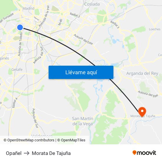 Opañel to Morata De Tajuña map