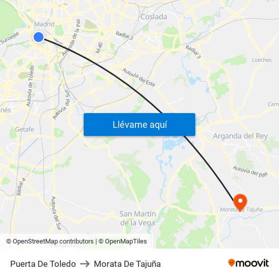 Puerta De Toledo to Morata De Tajuña map