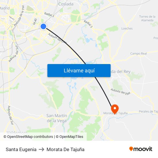 Santa Eugenia to Morata De Tajuña map