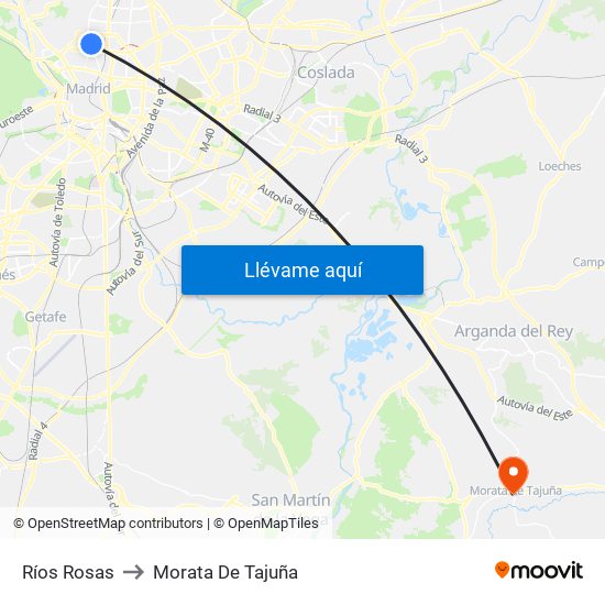 Ríos Rosas to Morata De Tajuña map