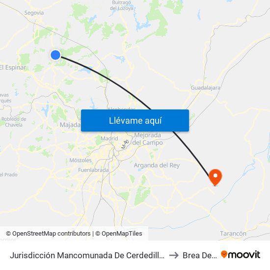 Jurisdicción Mancomunada De Cerdedilla Y Navacerrada to Brea De Tajo map