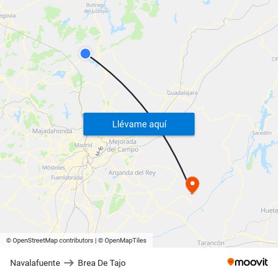Navalafuente to Brea De Tajo map