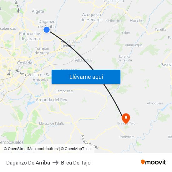 Daganzo De Arriba to Brea De Tajo map