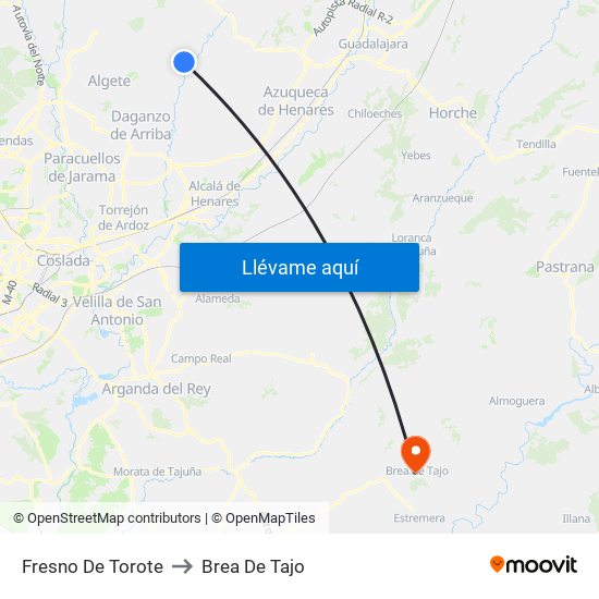 Fresno De Torote to Brea De Tajo map