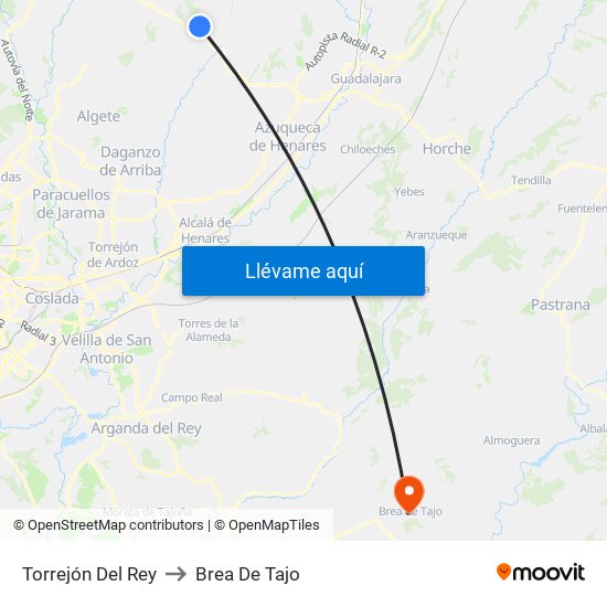 Torrejón Del Rey to Brea De Tajo map