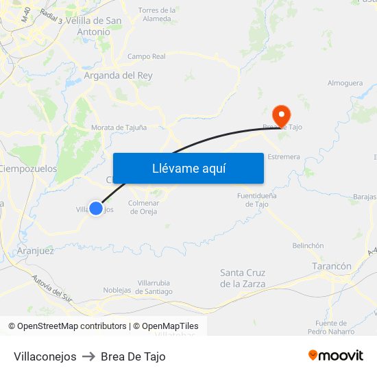 Villaconejos to Brea De Tajo map