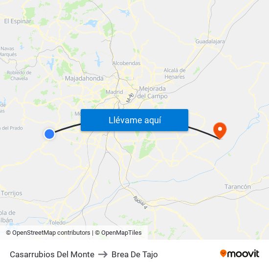 Casarrubios Del Monte to Brea De Tajo map