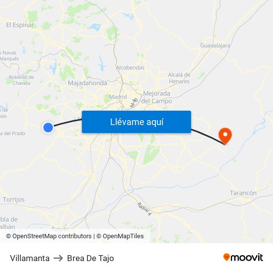 Villamanta to Brea De Tajo map