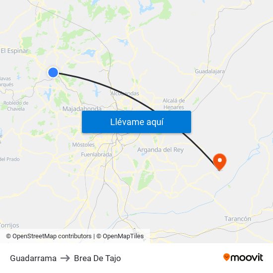 Guadarrama to Brea De Tajo map
