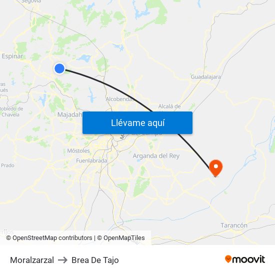 Moralzarzal to Brea De Tajo map