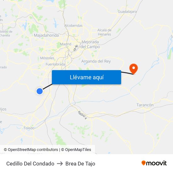 Cedillo Del Condado to Brea De Tajo map
