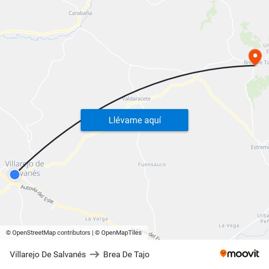 Villarejo De Salvanés to Brea De Tajo map