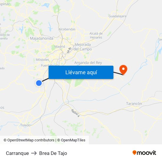 Carranque to Brea De Tajo map