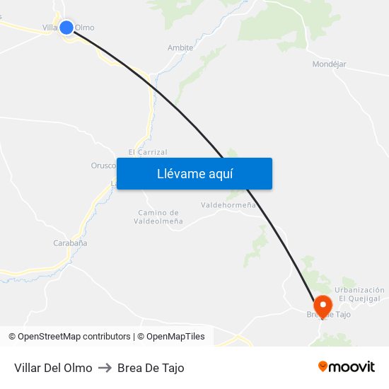 Villar Del Olmo to Brea De Tajo map