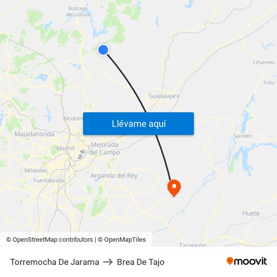 Torremocha De Jarama to Brea De Tajo map